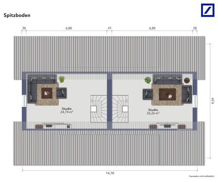 Spitzboden - Doppelhaushälfte mit 136,50 m² in Schloß Holte-Stukenbrock zum Kaufen