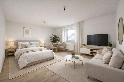 Wohn-/Schlafzimmer - Provisionsfrei - Frisch sanierte 1,5-Zi-Wohnung mit neuem Bad und Fernwärme - Zukunftssicher