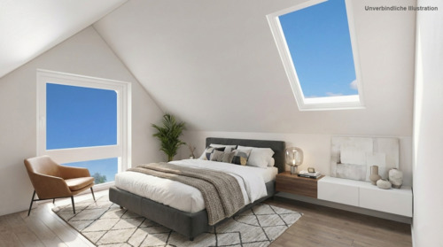 Schlafzimmer im Spitzbogen - 