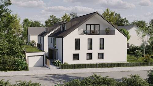 Straßenansicht (Visualisiert) - Ruhige, sonnige 3-Zi.-Balk.-Whg.! Neubau! Erstbezug!