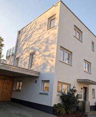 Außenansicht - Neuwertige, energieeffiziente Doppelhaushälfte mit Dachterrasse nahe Basel 