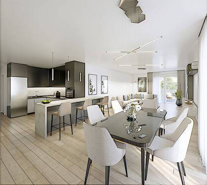 Wohnessbereich - Etagenwohnung mit 99,00 m&sup2; in Nürtingen / Neckarhausen zum Kaufen