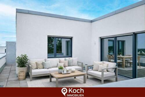 Möblierungsvorschlag Terrasse - Erstbezug! Penthouse mit Wärmepumpe, Solar und Doppelgarage!