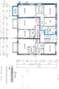 Grundriss der Wohnung (blau eingerahmt) - 