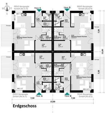 Erdgeschoss - 6 Zimmer Doppelhaushälfte in Hamburg Niendorf