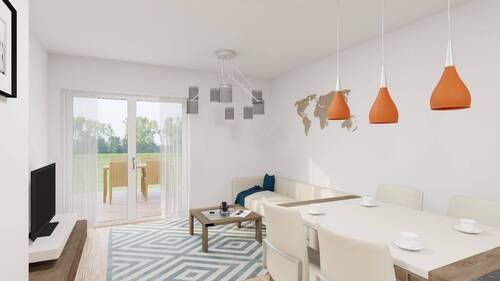 Ansicht Wohnzimmer EG - 3 Zimmer Etagenwohnung in Bergisch Gladbach