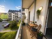 Balkon Einrchtungsbeispiel - *** Großzügige Drei-Zimmer-Wohnung mit großem Balkon in zentraler Lage am Markt in Limbach ***