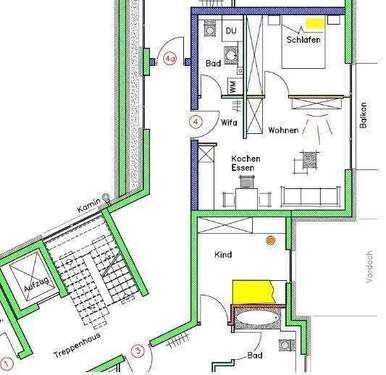2 Zimmer Wohnung - 