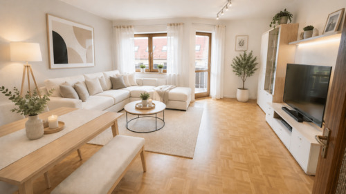 Wohnzimmer - 3 Zimmer Etagenwohnung in Kürnach