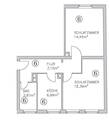 Grundriss 2-Zimmer-Wohnung im 1.OG - 