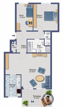 1a.jpg - 3 Zimmer Terrassenwohnung zur Miete in Pinneberg