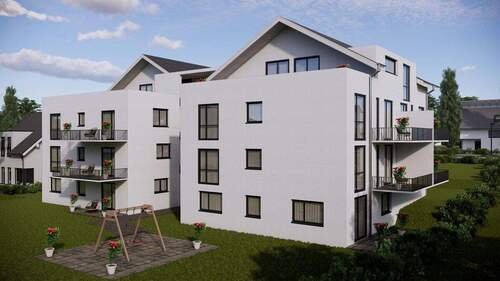 Visualisierung Außensicht Rückseite - 4 Zimmer Etagenwohnung zum Kaufen in Karlsbad