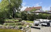 Blick von Osten auf Garten - 5 Zimmer Doppelhaushälfte in Gerolsbach