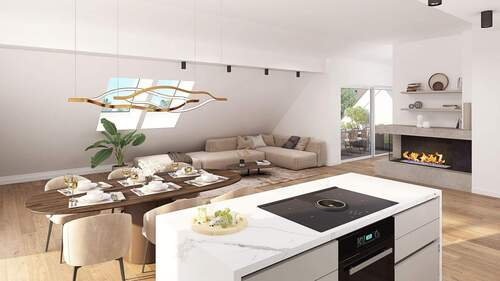 Wohnzimmer - 4 Zimmer Etagenwohnung zum Kaufen in München