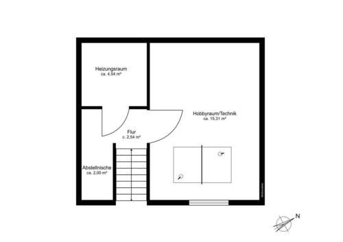 Untergeschoss mit ca. 24 qm Grundfläche - 