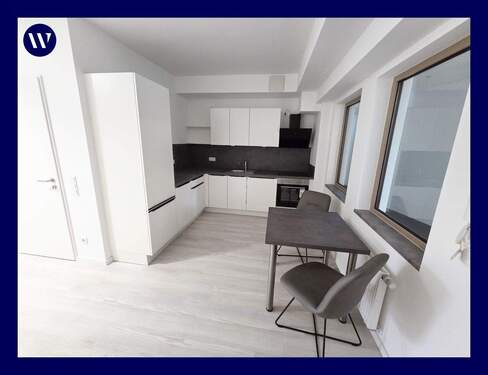 Koch- und Essbereich - Neues 1-Zimmer-Apartment, separater Koch- und Essbereich + Einbauküche + Duschbad + Aufzug