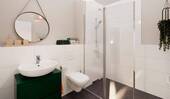 Badezimmer mit Dusche und WC - 4 Zimmer Etagenwohnung zum Kaufen in Berlin