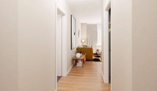 Flur mit Blick ins Wohnzimmer - Etagenwohnung mit 105,20 m&sup2; in Berlin zum Kaufen
