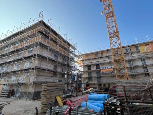 Außenansicht Rohbau - Sonnige 4- Zimmer Wohnung mit Balkon - Süd-West Ausrichtung