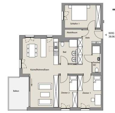 Whg 06 - 38 - 4 Zimmer Etagenwohnung zum Kaufen in Tübingen
