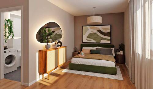 Helles Schlafzimmer mit eigenem Badezimmer - 4 Zimmer Etagenwohnung zum Kaufen in Berlin