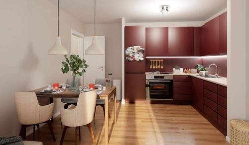 Küche mit Essecke - 4 Zimmer Etagenwohnung in Berlin