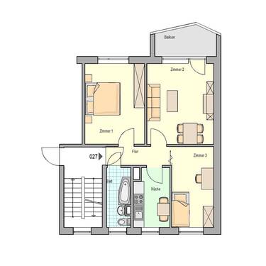 01115-03.027 - Goethestraße 26 - 1. OG rechts.jpg - 3 Zimmer Etagenwohnung zur Miete in Oschatz