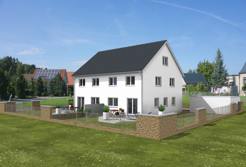 DH Janic Terrasse Giebel Ost Woffenbach_3D.png - Doppelhaushälften Neubau in Neumarkt- Woffenbach in schöner Wohnlage.