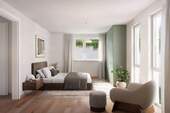 Urban Asset - Schlafzimmer - Schöne 3-Zimmer Wohnung mit Gartenanteil und Tageslichtbad