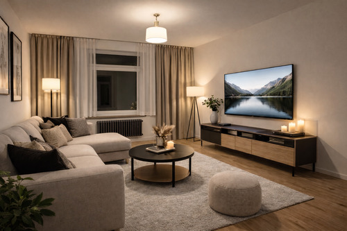 Einrichtung Wohnzimmer Beispiel - Frisch renovierte 3-Zi-ETW in HH-Wilstorf; PROVISIONSFREI FÜR KÄUFER