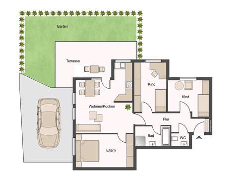 Erdgeschoss mit Garten - 