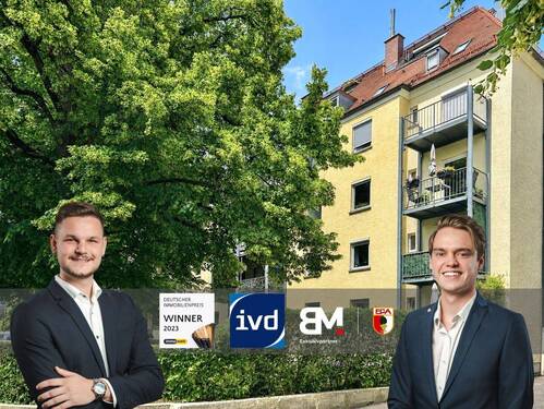 Bild 1 - In Kürze frei: 2,5-Zimmer-Wohnung mit Balkon im Textilviertel in Augsburg nahe Innenstadt