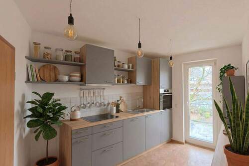 Küche-(Einrichtung visualisiert) - Etagenwohnung mit 43,50 m&sup2; in Chemnitz zur Miete