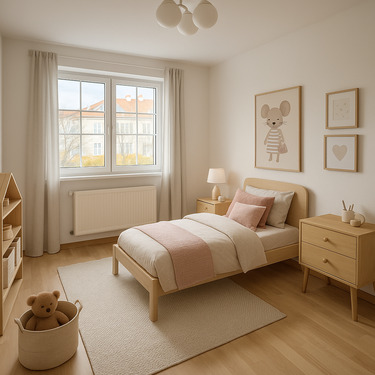 Einrichtungsbeispiel Schlafzimmer KI generiert - 