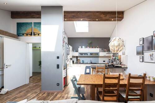 Wohn-Essbereich.jpg - 3 Zimmer Etagenwohnung zum Kaufen in Augsburg