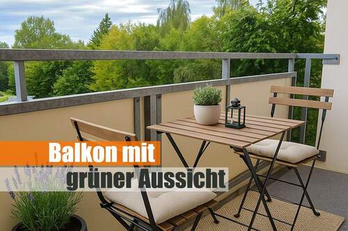 Balkon mit grüner Aussicht - Schön, ruhig und im grünen Umfeld gelegene 2-Zimmer-Wohnung mit Einbauküche!