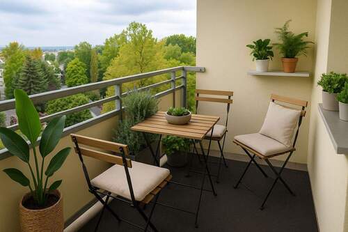 Balkon-Einrichtungsbeispiel (visualisiert) - 