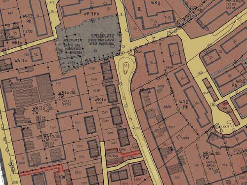 Ausschnitt B-Plan - Grundstück in Hamburg
