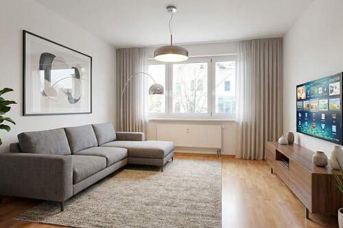 Wohnzimmer-(Einrichtung visualisiert) - 3 Zimmer Etagenwohnung zur Miete in Chemnitz