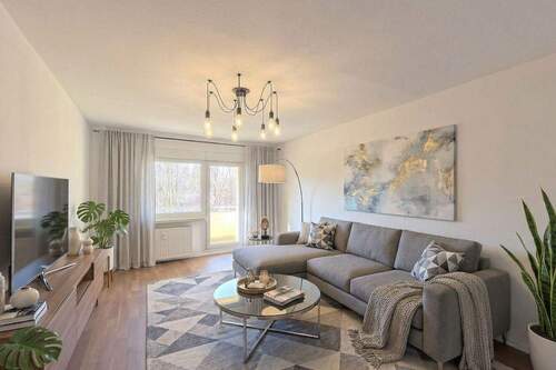 Wohnzimmer-(Einrichtung visualisiert) - 4 Zimmer Etagenwohnung zur Miete in Chemnitz