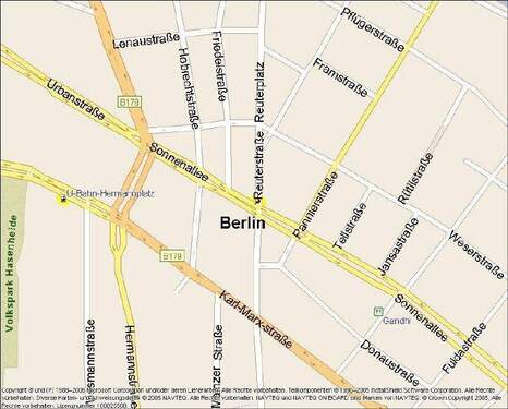 Kartenausschnitt - 2 Zimmer Etagenwohnung zur Miete in Berlin