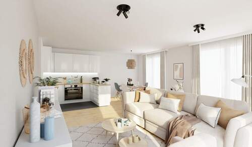 Lichtdurchfluteter Wohnbereich dank bodentiefer Fe - 