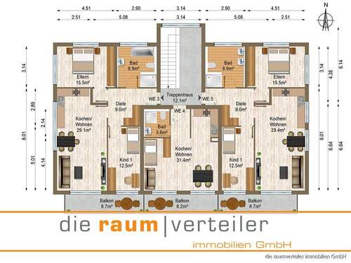 Obergeschoss Projekt B55 - 