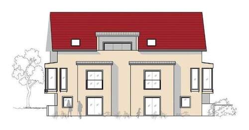 Ansicht Süd - Neubauprojekt in TOP-Wohnlage -3 ½ - Zimmer-Wohnung im 1. OG mit Balkon