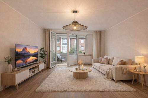 Wohnzimmer_dekoriert - 2 Zimmer Etagenwohnung zur Miete in Elmshorn