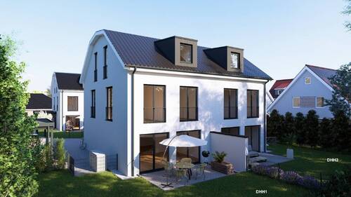 Visualisierung - KfW55-Neubau in Top-Lage: moderne Doppelhaushälfte Nähe S-Bahn Ottobrunn