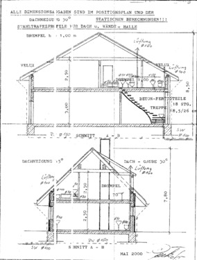 Schnitt für EFH u. Gewerbe - 
