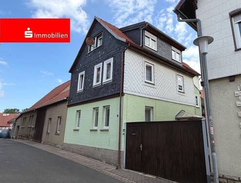 Außenansicht - Reihenendhaus mit Garage, Scheune und großem Hof -vielseitig nutzbare Immobilie ohne Käuferprovision