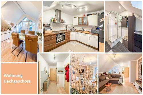 Collage Wohnung Dachgeschoss - 9 Zimmer Mehrfamilienhaus, Wohnhaus zum Kaufen in Lohmar