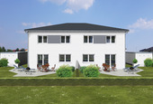 Garten Front.png - Doppelhaushälften Neubau in Berg bei Neumarkt in zentraler Ortslage.